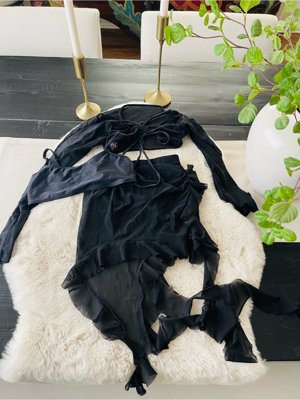 Kandi kouture black ballroom set XL 10/12 girls